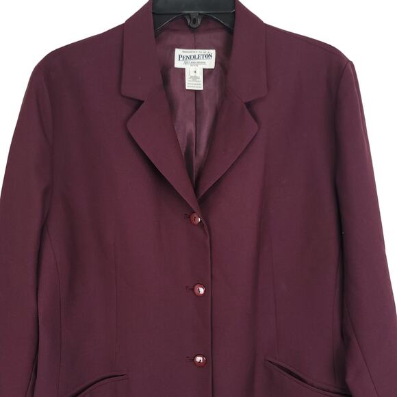 Vintage Pendleton 3 Button Single Breasted Wool Blend Blazer Jacket, Size 14P - Picture 7 of 11